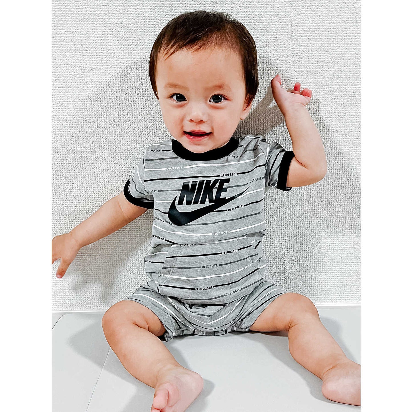 ベビー(55-70cm) ロンパース NIKE(ナイキ) NKN AOP JERSEY ROMPER
