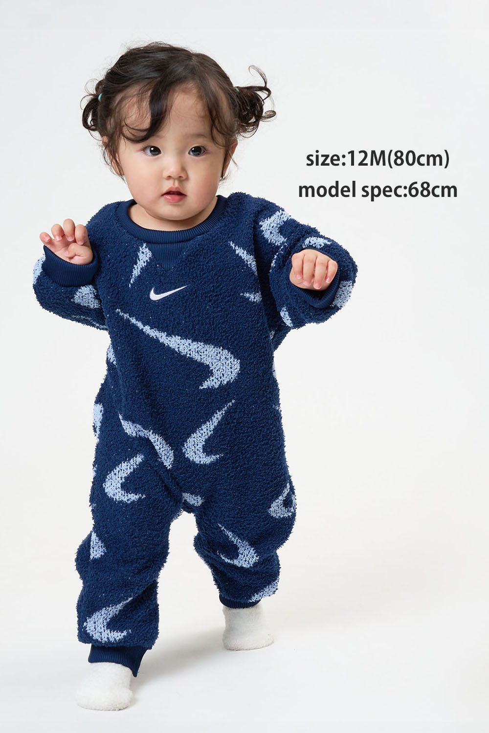 ベビー(80-90cm) ロンパース NIKE(ナイキ) NKN BOUCLE JACQUARD COVERALL