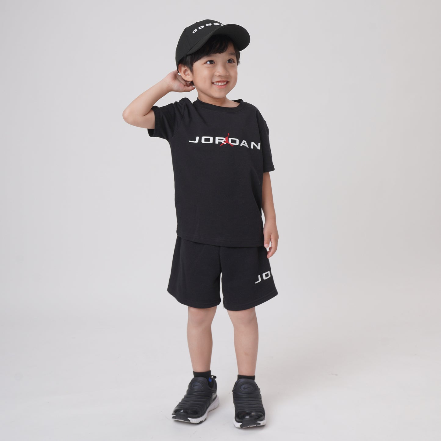 【公式限定】キッズ(105-120cm)  JORDAN(ジョーダン) セットアップ JDB MJ STRETCH HBR FLC SHORT S