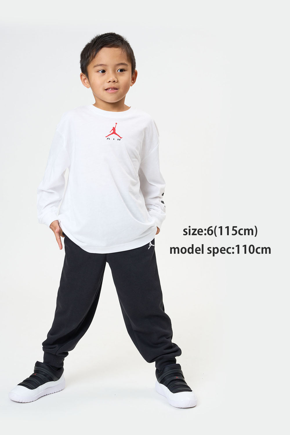 キッズ(105-120cm)  JORDAN(ジョーダン) 長袖Tシャツ JDB MJ AIR HBR LS SHIRT