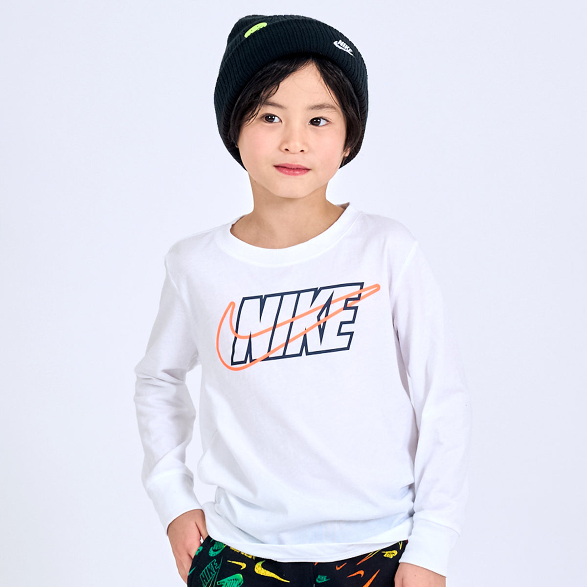 キッズ(105-120cm) Tシャツ NIKE(ナイキ) NKB INTERLACED BLOCK/SWSH TEE