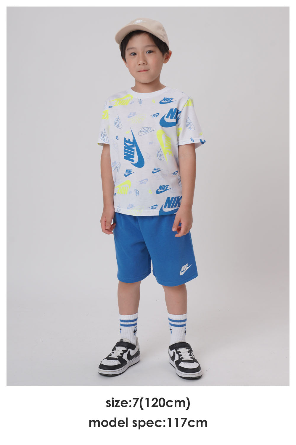 キッズ(105-120cm)  NIKE(ナイキ) セットアップ NKN N NSW AOP LT WT FT SHORT S
