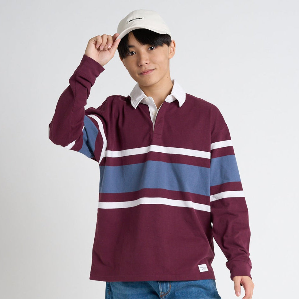 【110-170cm】 Tシャツ A&F(アバクロンビー&フィッチ) AFB LONG SLEEVE RUGBY POLO