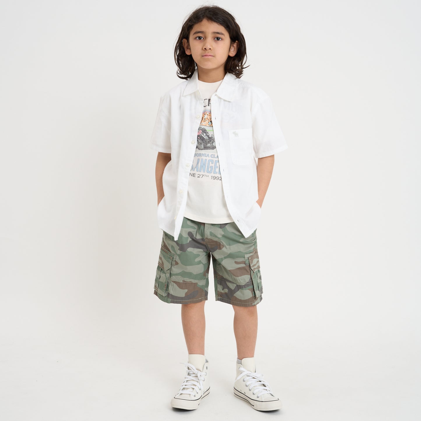 【110-170cm】  A&F(アバクロンビー&フィッチ) ハーフパンツ AFB BAGGY CARGO SHORTS