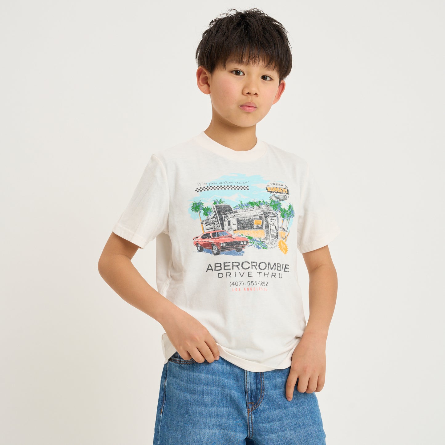 【110-170cm】  A&F(アバクロンビー&フィッチ) 半袖Tシャツ AFB FRESH BURGERS TEE