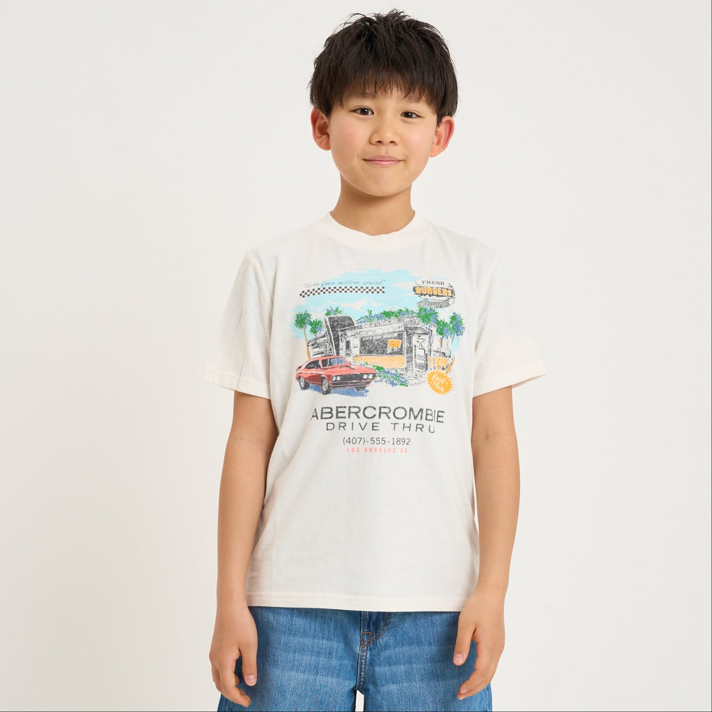 【110-170cm】  A&F(アバクロンビー&フィッチ) 半袖Tシャツ AFB FRESH BURGERS TEE