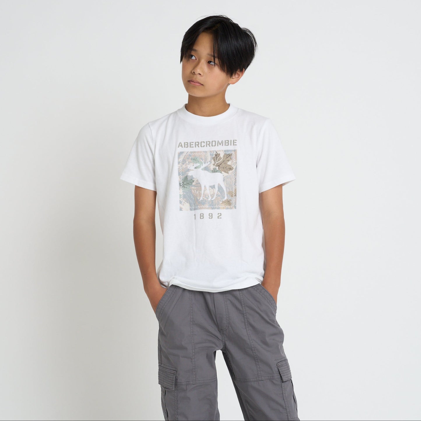 【110-170cm】 Tシャツ A&F(アバクロンビー&フィッチ) AFB CAMO MOOSE FILL TEE