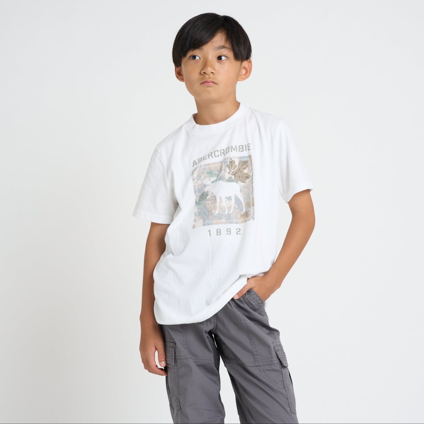 【110-170cm】 Tシャツ A&F(アバクロンビー&フィッチ) AFB CAMO MOOSE FILL TEE