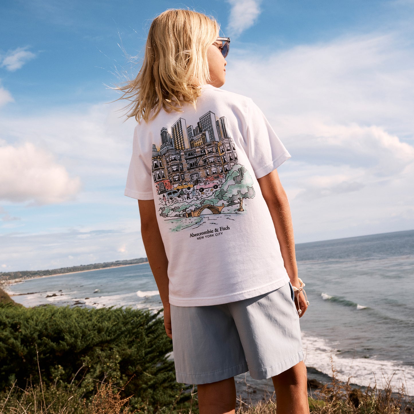 【110-170cm】  A&F(アバクロンビー&フィッチ) 半袖Tシャツ AFB NYC SKETCH TEE