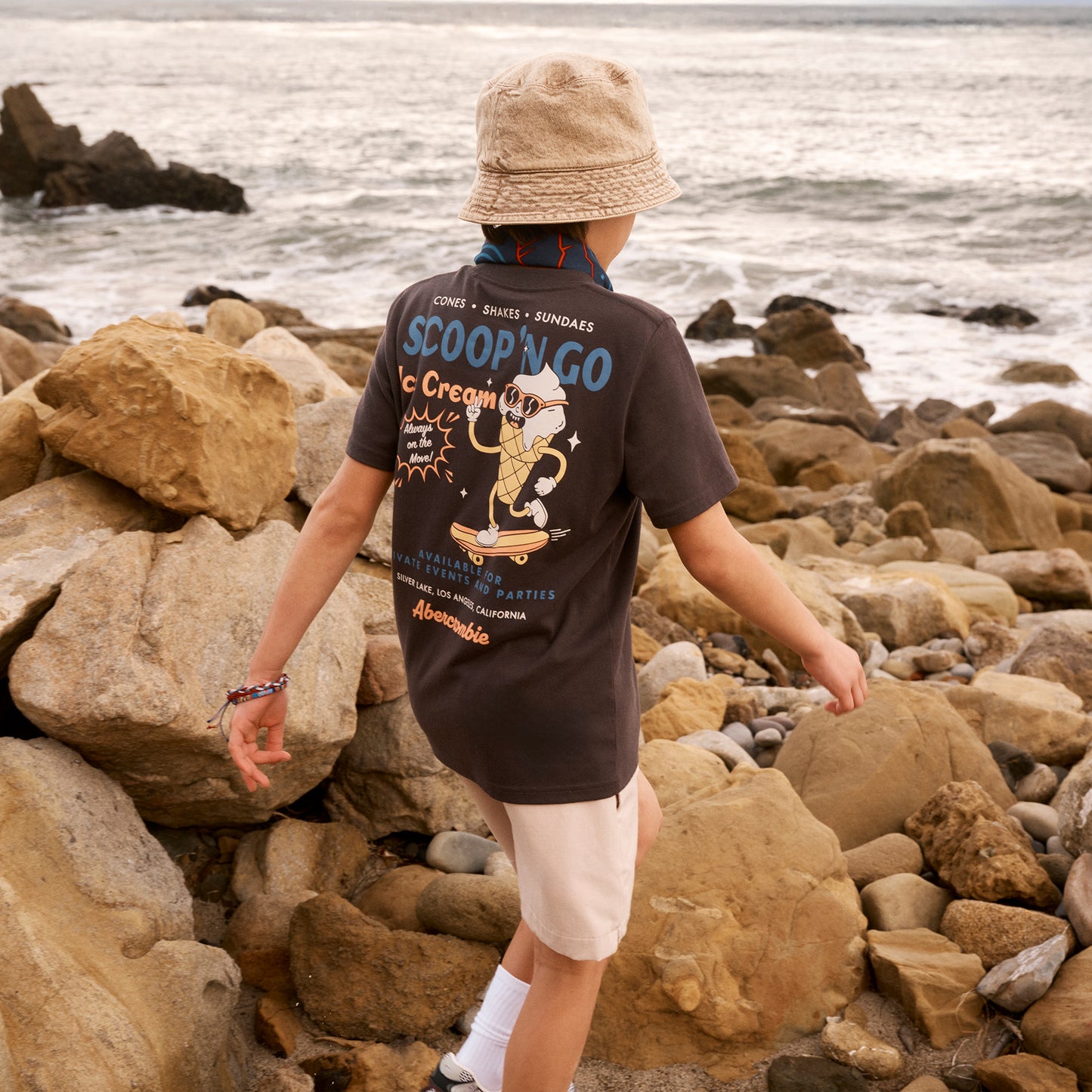 【110-170cm】  A&F(アバクロンビー&フィッチ) 半袖Tシャツ AFB SCOOP 'NO GO TEE