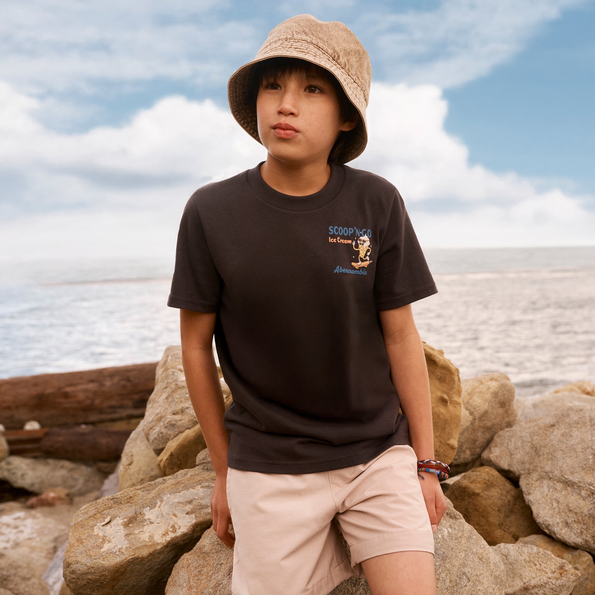 110-170cm】 A&F(アバクロンビー&フィッチ) 半袖Tシャツ AFB SCOOP 'NO