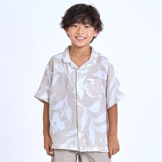 【110-170cm】  A&F(アバクロンビー&フィッチ) 布帛シャツ AFB GAUZE CAMP SHIRT