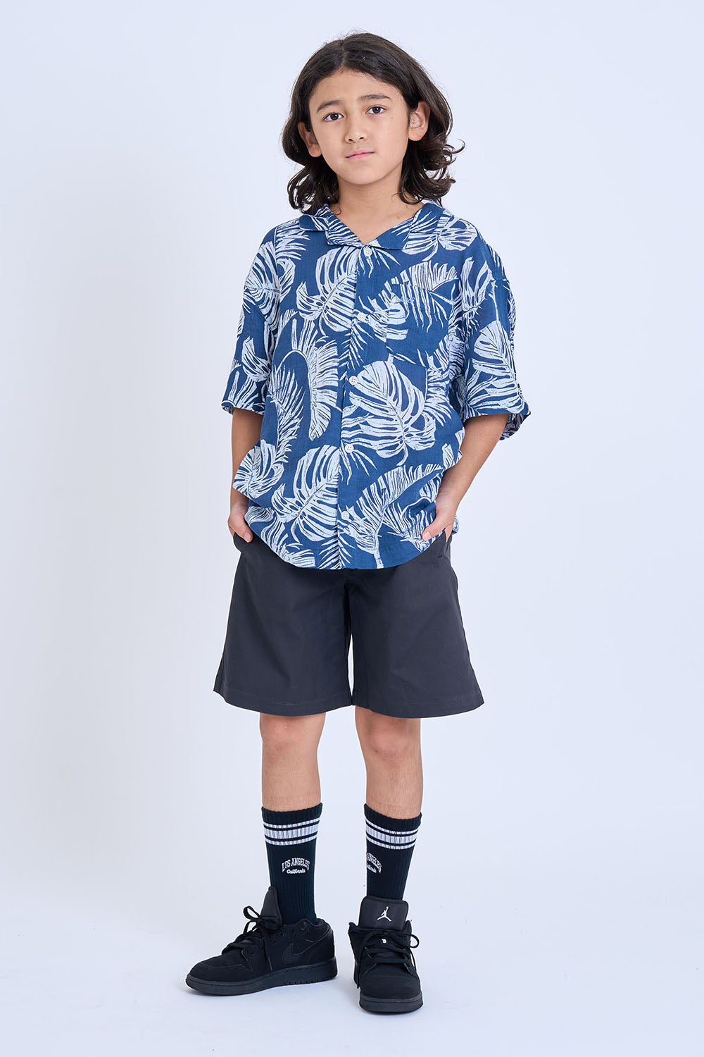 【110-170cm】  A&F(アバクロンビー&フィッチ) 布帛シャツ AFB GAUZE CAMP SHIRT