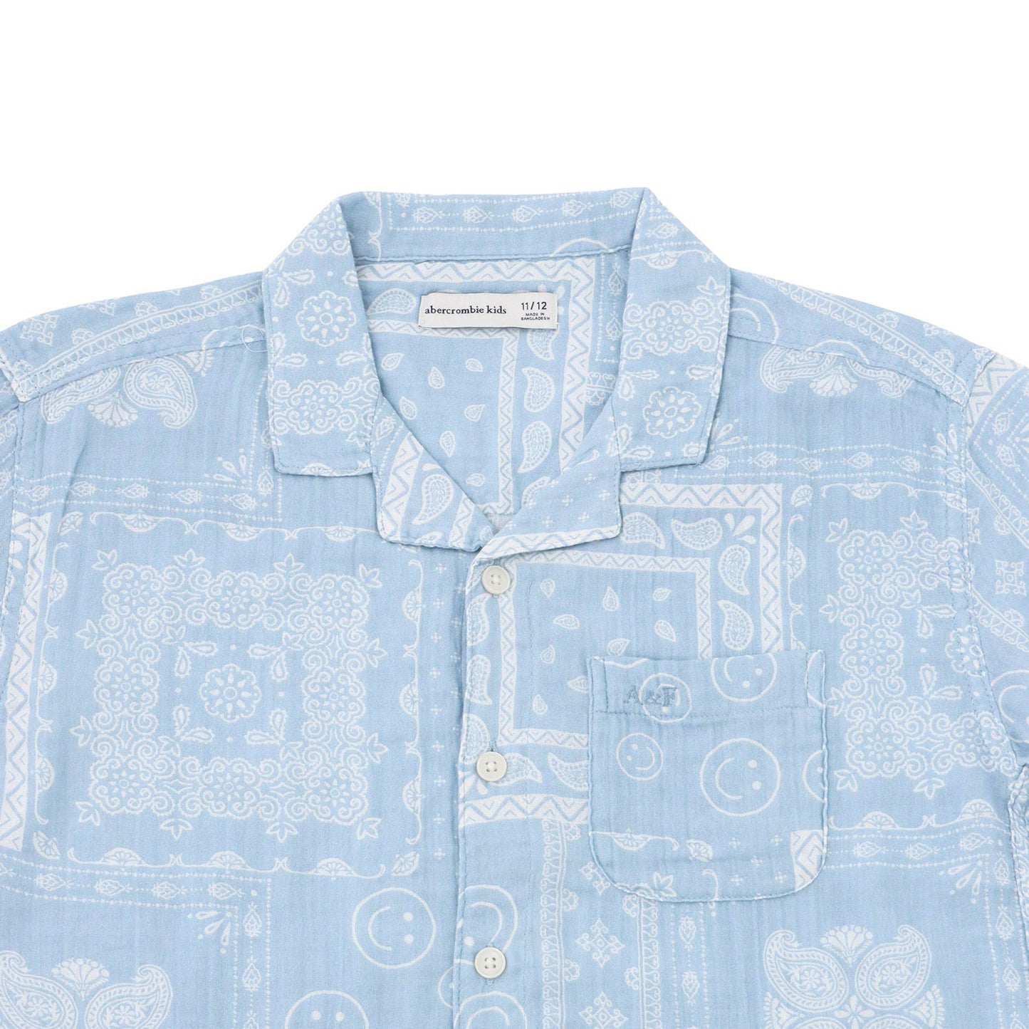 【110-170cm】  A&F(アバクロンビー&フィッチ) 布帛シャツ AFB GAUZE CAMP SHIRT
