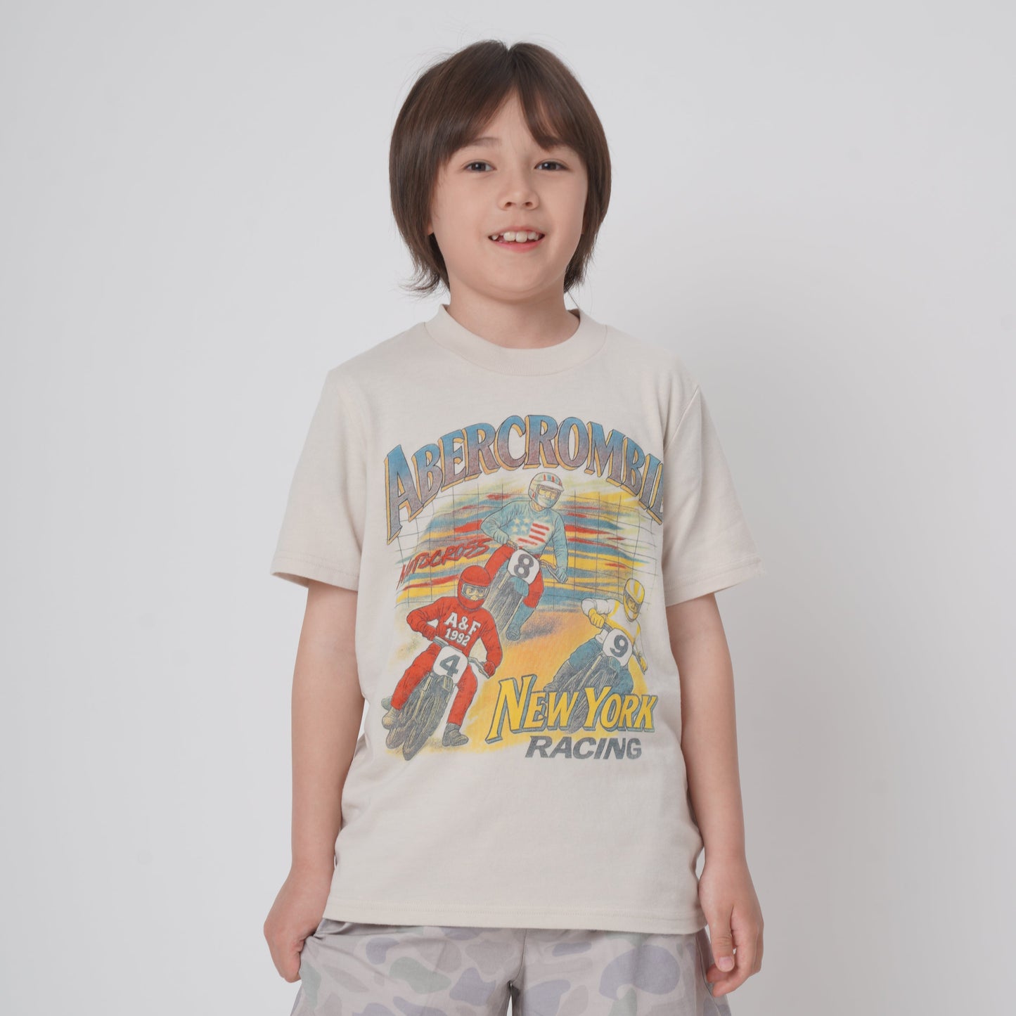 【110-170cm】  A&F(アバクロンビー&フィッチ) 半袖Tシャツ AFB NY RACING TEE