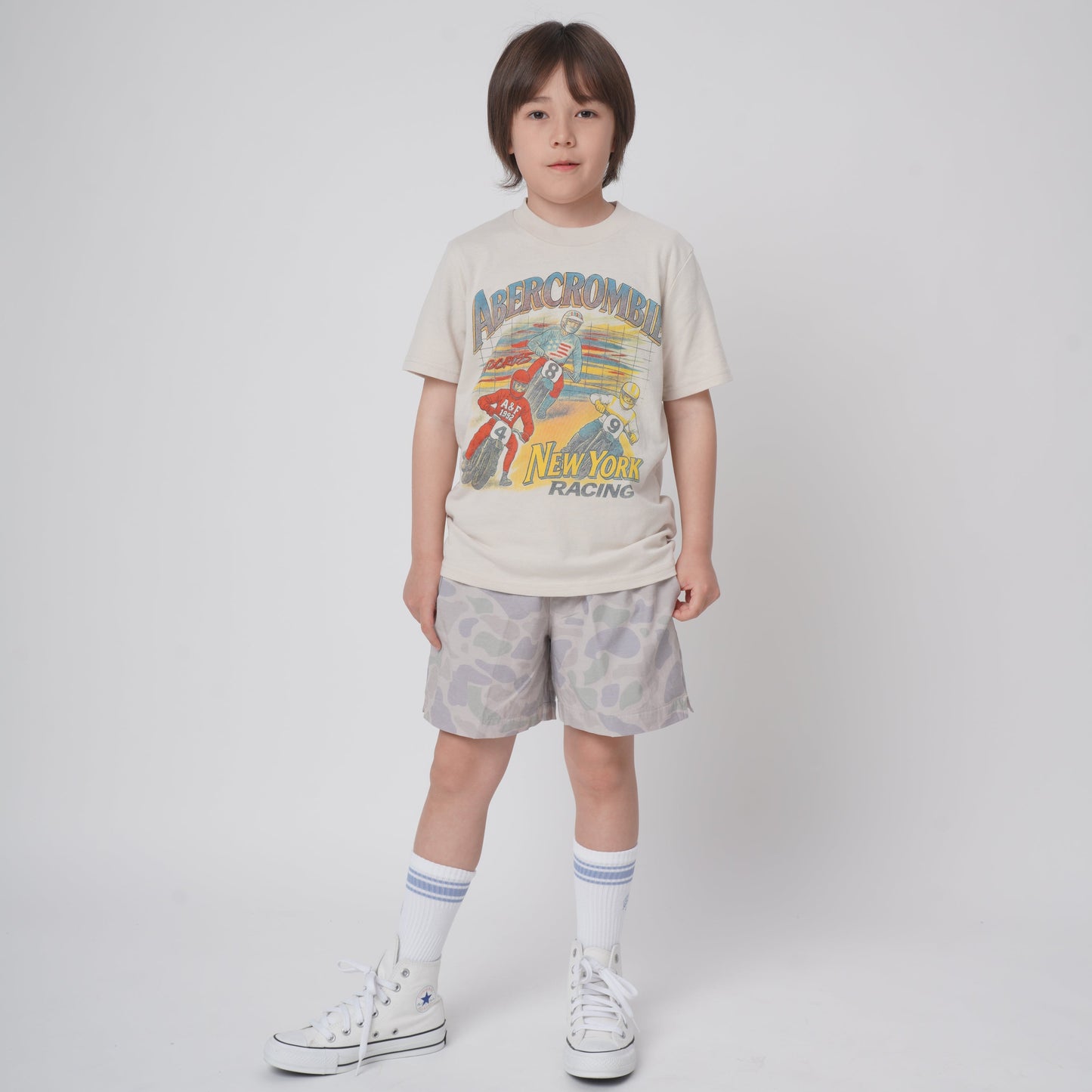 【110-170cm】  A&F(アバクロンビー&フィッチ) 半袖Tシャツ AFB NY RACING TEE