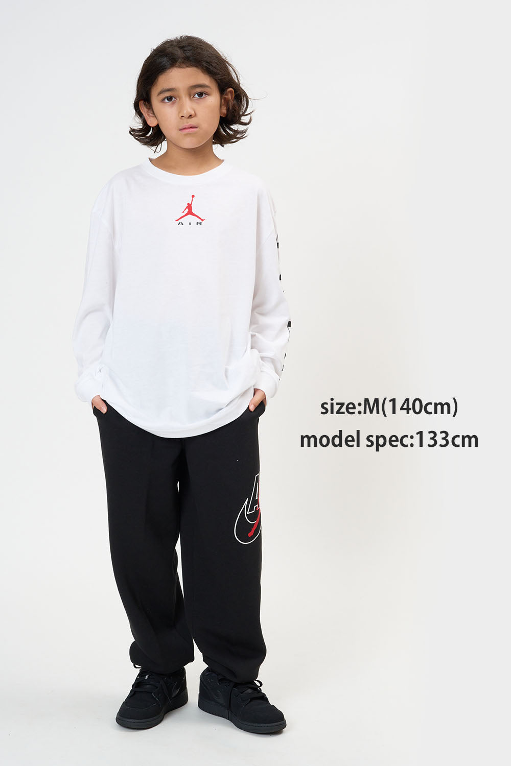 ジュニア(130-170cm)  JORDAN(ジョーダン) 長袖Tシャツ JDB MJ AIR HBR LS SHIRT