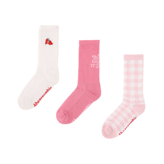 ソックス(23-25cm) A&F(アバクロンビー&フィッチ) AFHG 3PK FASHION CREW