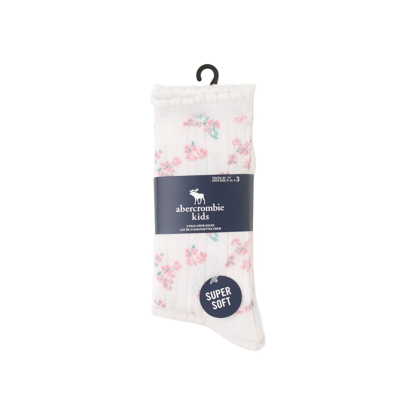 ソックス(23-25cm)  A&F(アバクロンビー&フィッチ) AFHG 3PK FLORAL POINTELLE CREW