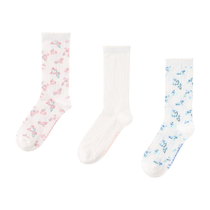ソックス(23-25cm)  A&F(アバクロンビー&フィッチ) AFHG 3PK FLORAL POINTELLE CREW