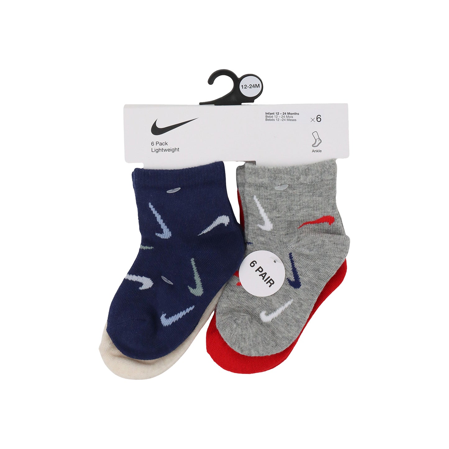 ソックス(8-12cm) NIKE(ナイキ) NHN SWOOSHFETTI 6PK ANKLE SOCK