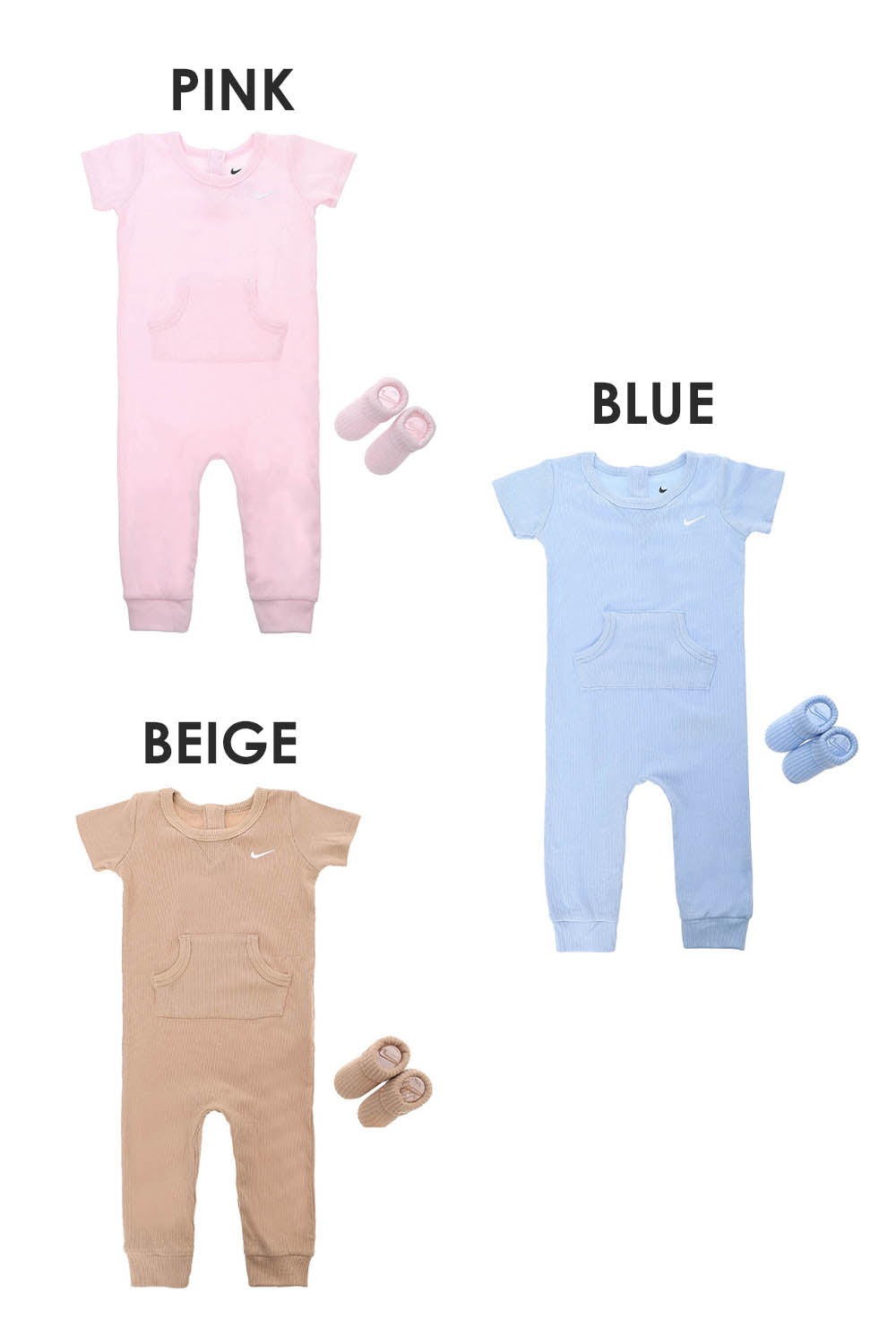 ベビー(6-12M) セット商品 NIKE(ナイキ) NHN NIKE RIB S/S ROMPER & SOCK