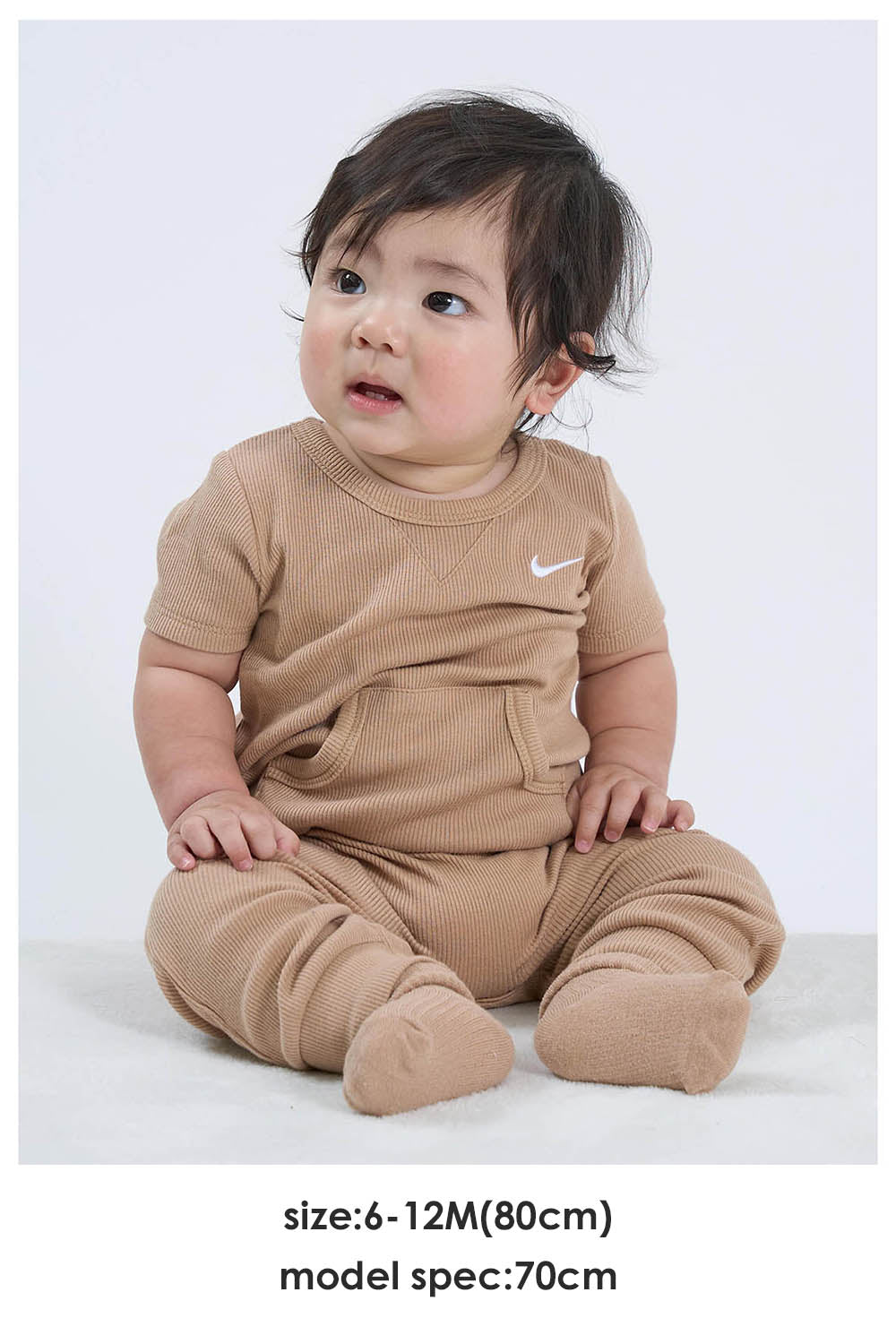 ベビー(6-12M) セット商品 NIKE(ナイキ) NHN NIKE RIB S/S ROMPER & SOCK